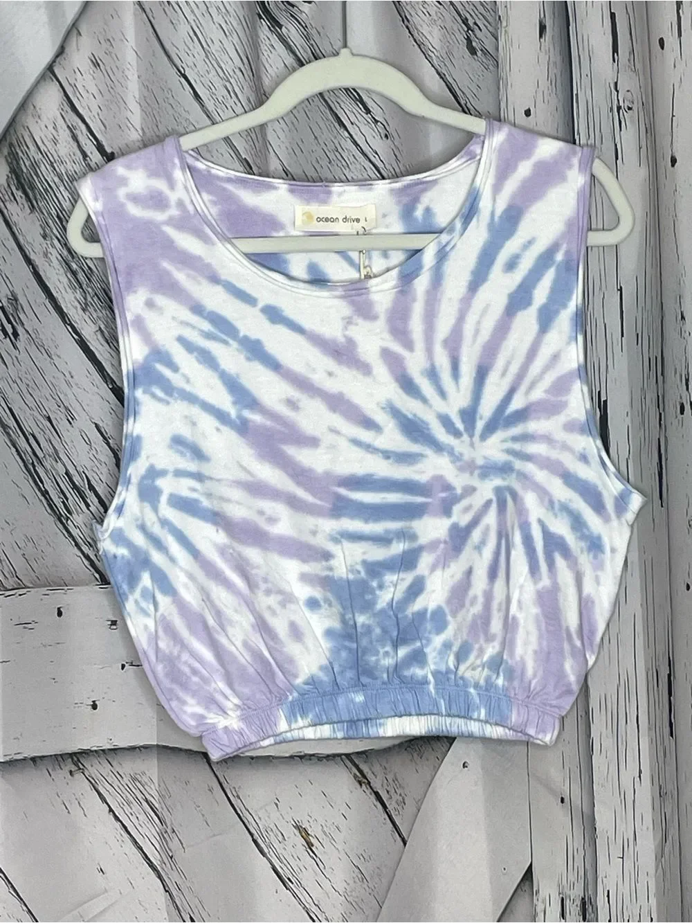 NWT Ocean Drive tie dye sweatshirt sleeveless L